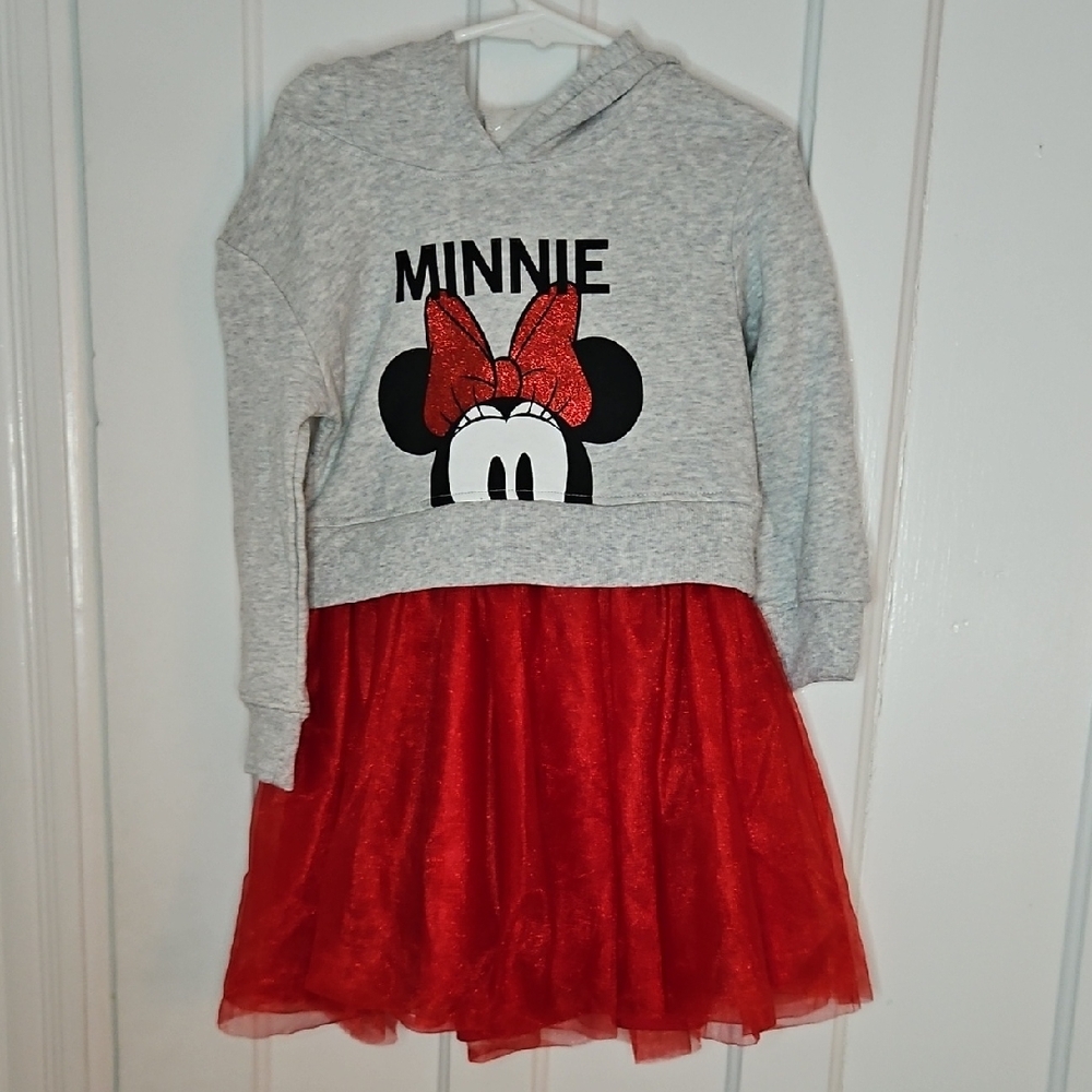 Minnie Mouse Gray and Red Hoodie Dress